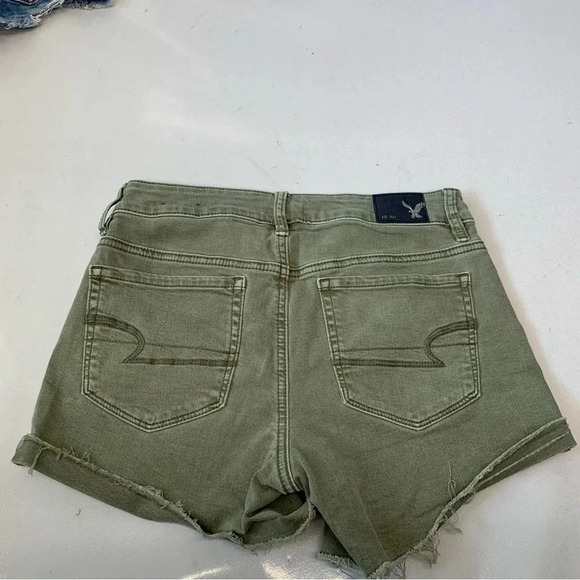 American Eagle Shorts Woman Lot 4 Hi Rise Shortie Super Stretch Blue Green Moto - Picture 11 of 16